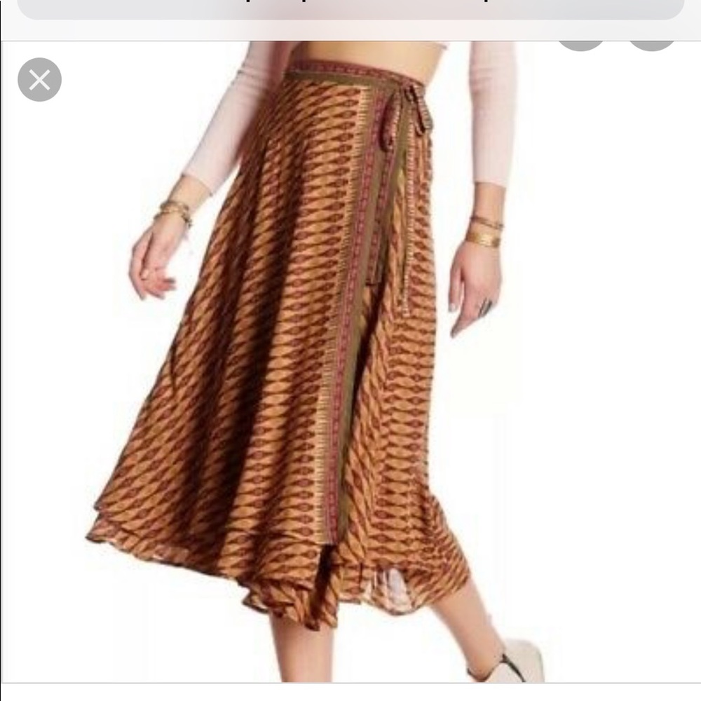 - Free People Silky Wrap Skirt